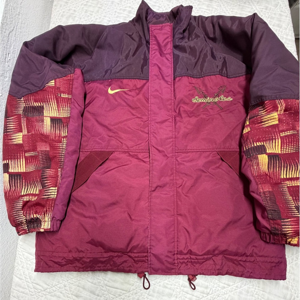 Nike Florida State Seminoles Jacket Mens XL Garnet Vintage Puffer FSU 90s VTG